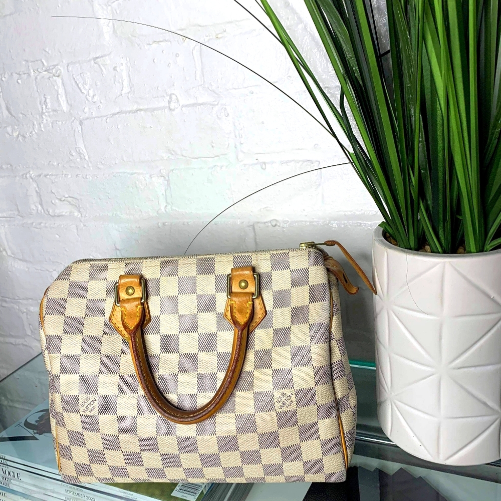 Speedy 25 damier azur